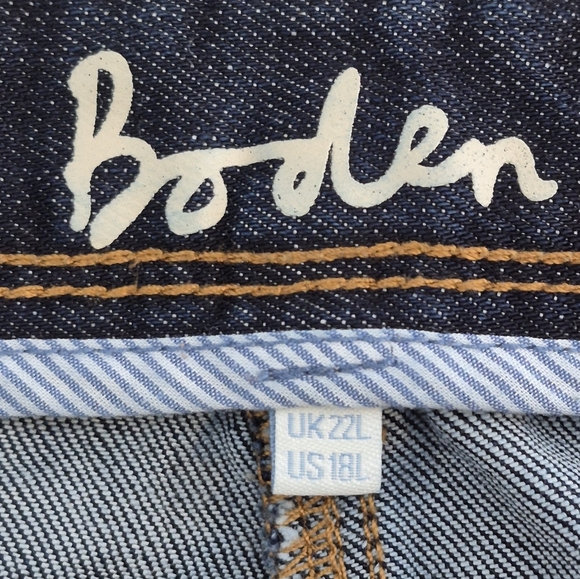 Boden Classic 5-Pocket Dark Wash Denim Above The Knee Skirt - Size 18L - Picture 8 of 10